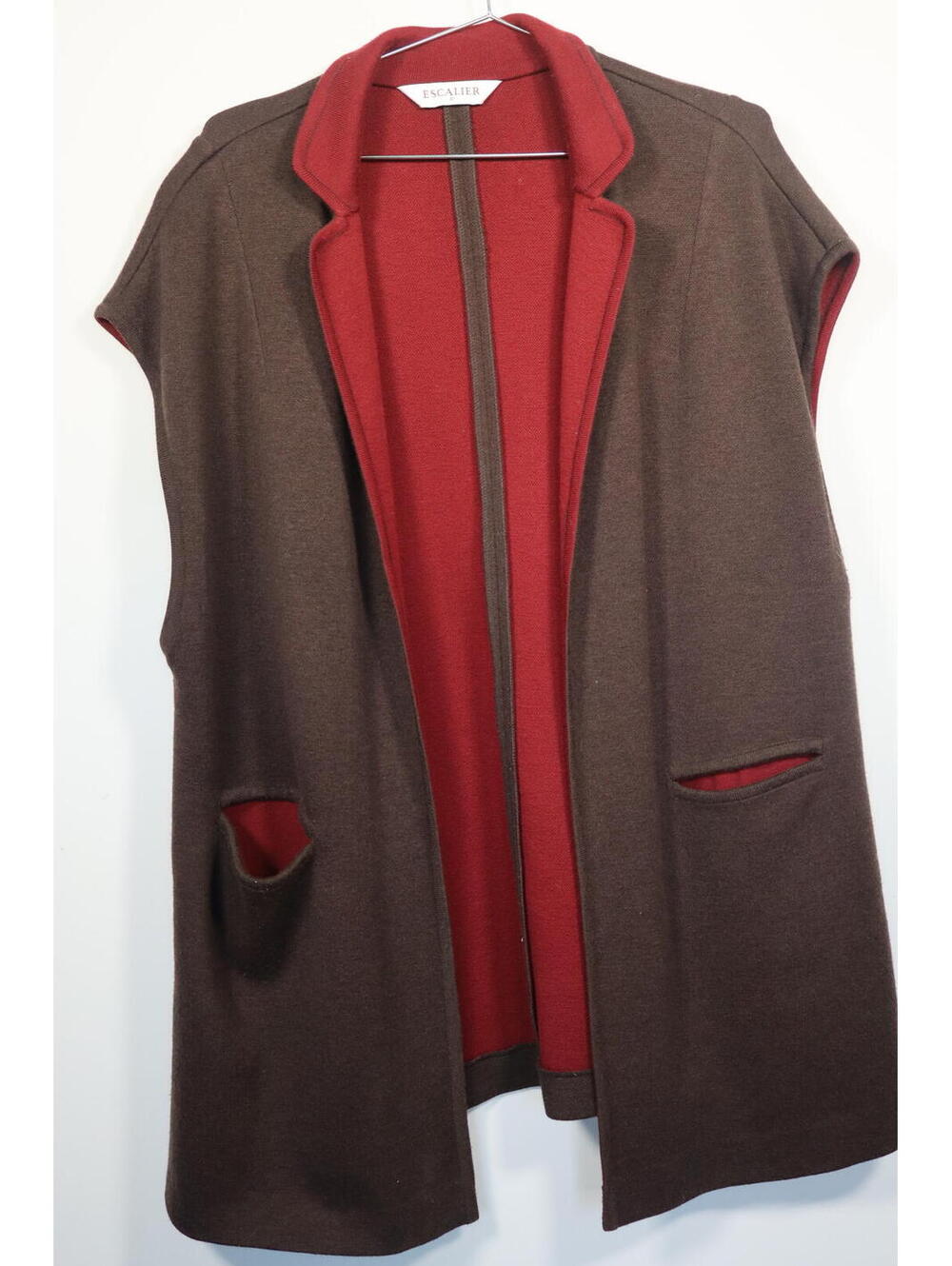 Escalier brown and red wool‎ duster with front pockets size small/medium